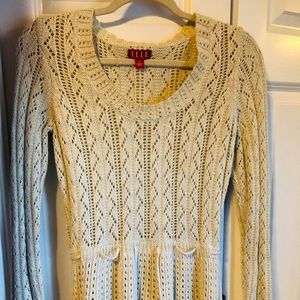 ELLE Crotchet Knit Sweater